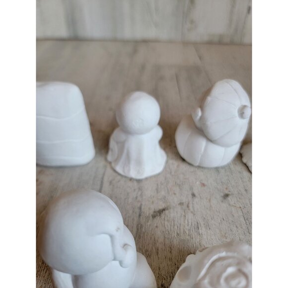 Ceramic Halloween miniature paint statue tombstone ghost set vintage - Picture 8 of 11